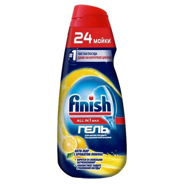 Гель для ПММ FINISH All in 1 Max Лимон 600мл