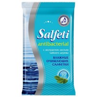 Салфетки влажные SALFETI Antibacterial очищающие 10шт