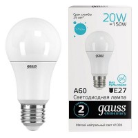 Лампа GAUSS Elementary 20Вт E27 LED 1600Лм 4100K A60 шар