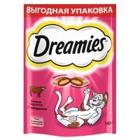 Лакомство для кошек DREAMIES подушечки c говядиной 140г