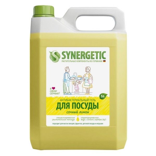 Средство для посуды SYNERGETIC Сочный лимон гель 5л