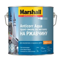 Грунт-эмаль акриловая MARSHALL Anticorr Aqua BW полуглянцевая 2л белый, арт.5255646