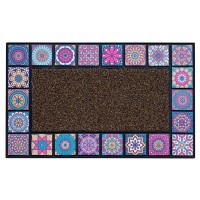 Коврик ATTRIBUTE Mosaic Quadro 45х75см фиолетовый резина, полипропилен