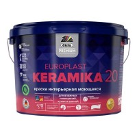 Краска в/д DUFA Premium EuroPlast Keramika 20 база 1 для стен и потолков 9л белая, арт.МП00-006972