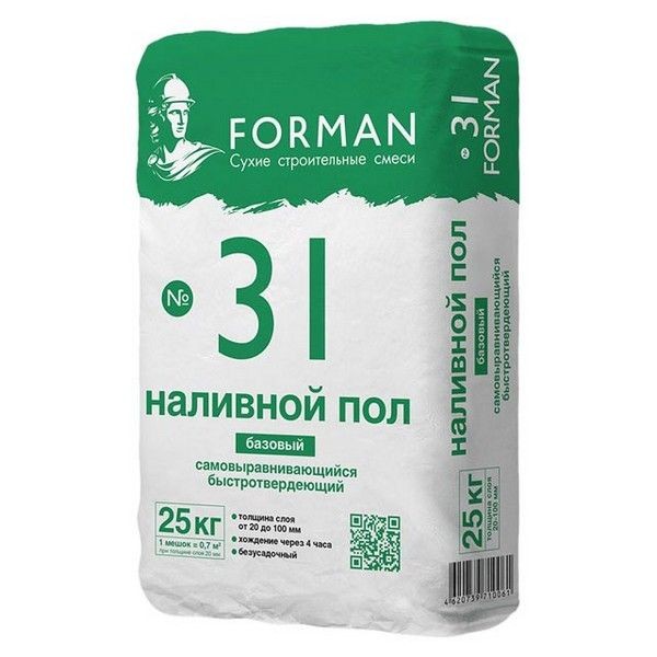 Наливной пол FORMAN 31 гипсовый базовый 25кг, арт.Н0000011986