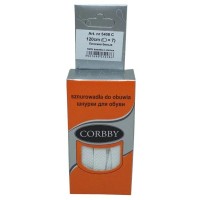 Шнурки CORBBY 120см хлопок плоские белые