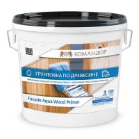 Грунт-антисептик КОМАНДОР Fasade Aqua Wood Primer 3л бесцветный, арт.ЭК000135716